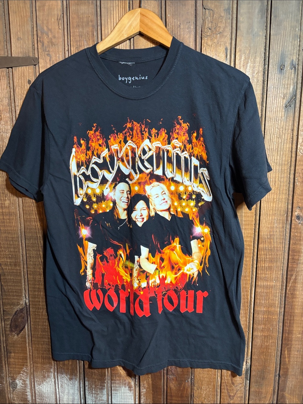 Boygenius Black Graphic World Tour T-Shirt